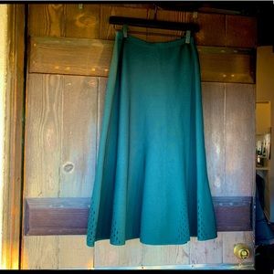 Sandro knit skirt green knee length A-line size 3